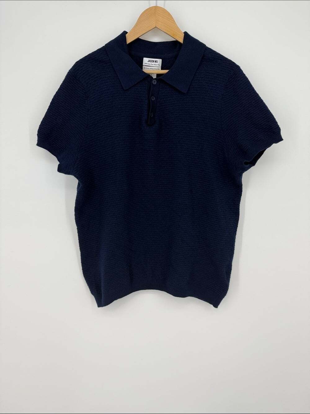 Jason Wu Dark Navy Short-Sleeve Polo Knit Size XL
